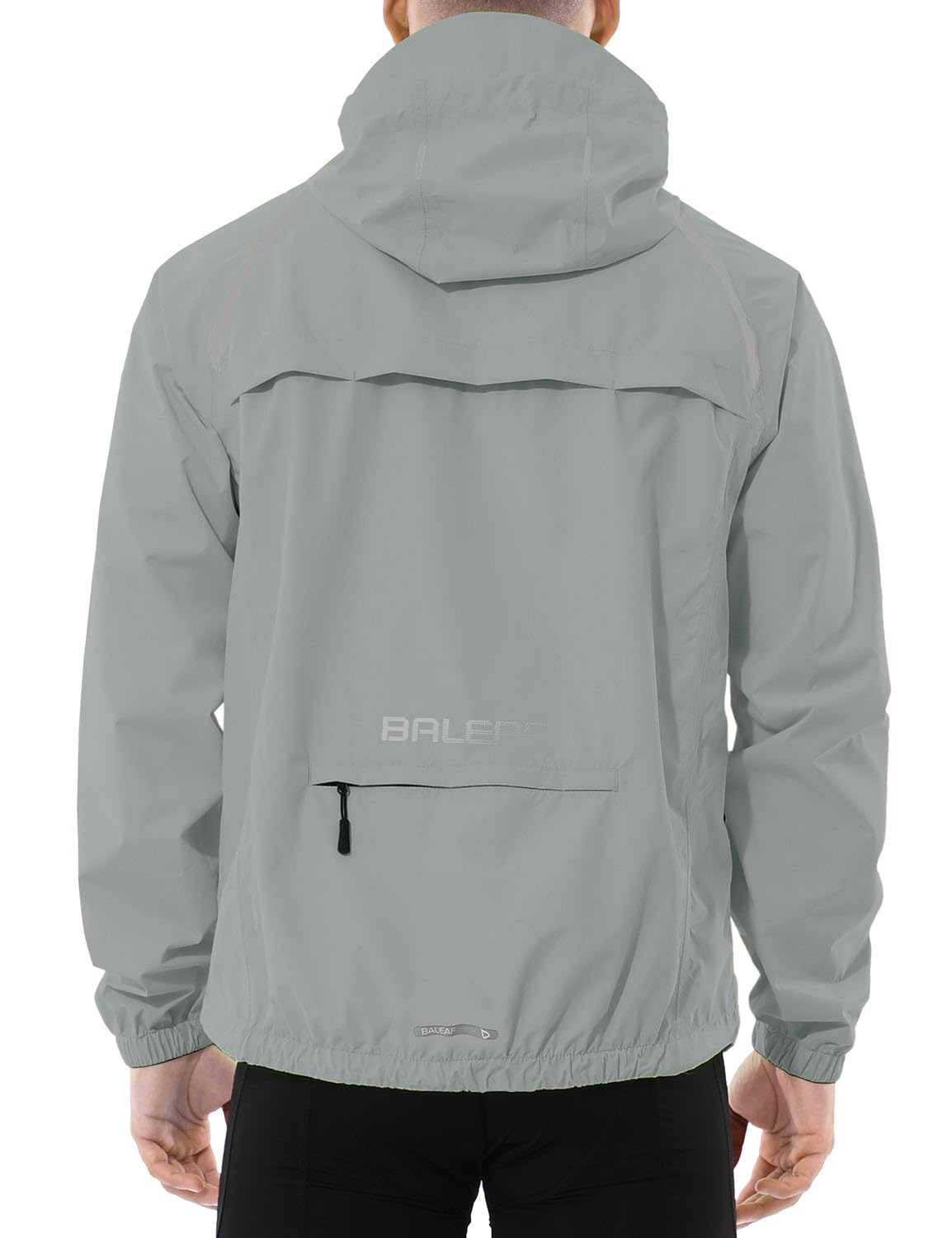 baleaf Men's Rain Jacket Waterproof Windbreaker Running Cycling Golf Hiking Gear Hood Lightweight Reflective Packable